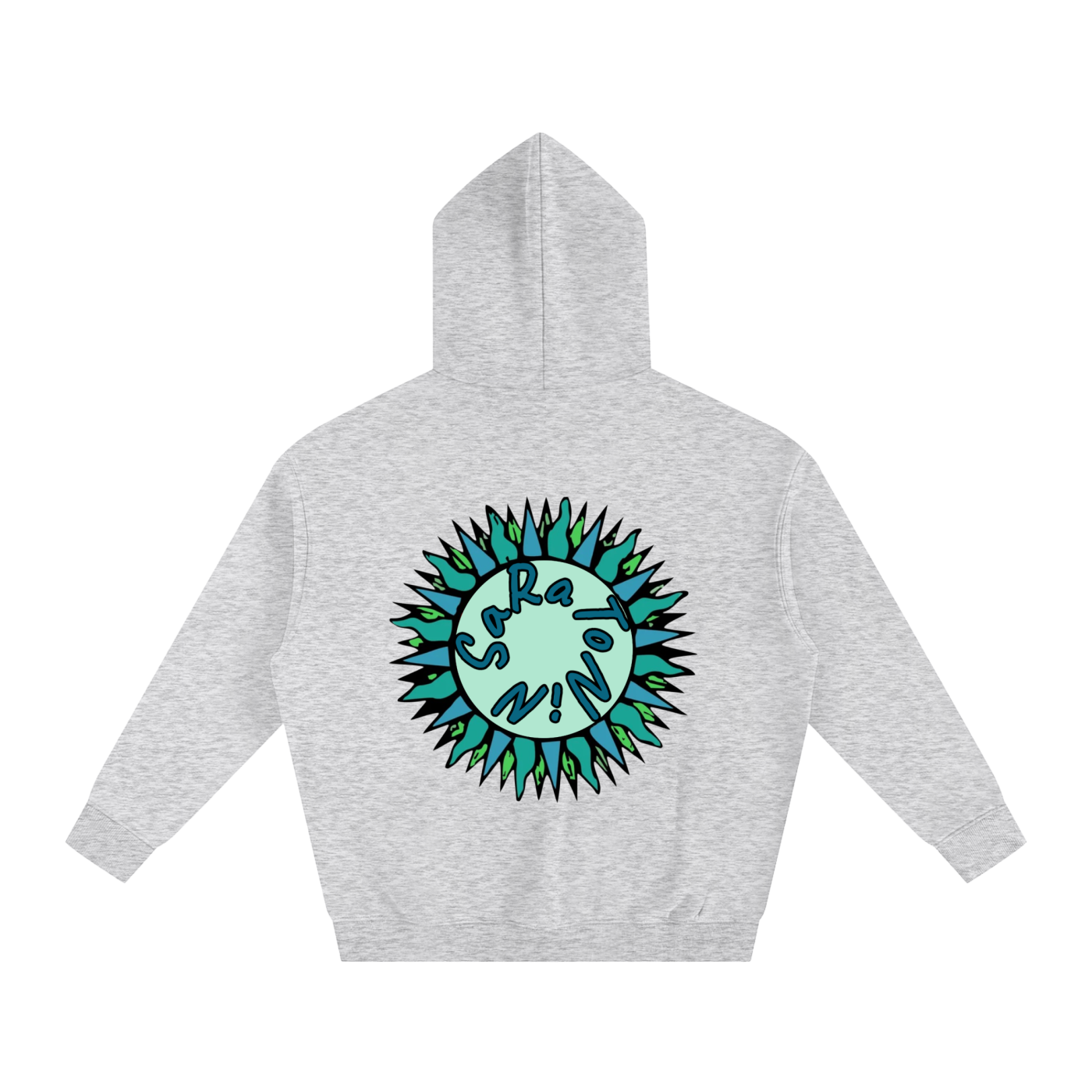 SaRaToNiN LiGhT gRaY/MiNt Oversized Fleeced Hoodie