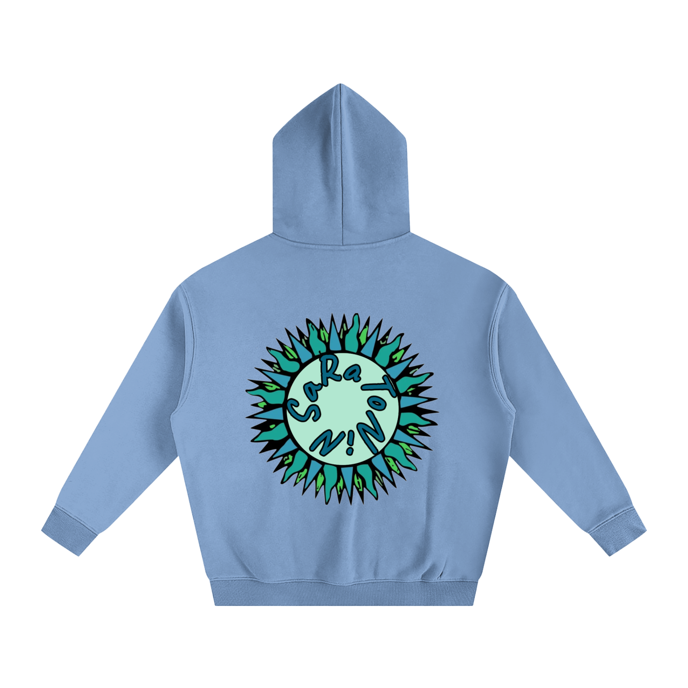 SaRaToNiN BaBy bLuE/MiNt Oversized Fleeced Hoodie