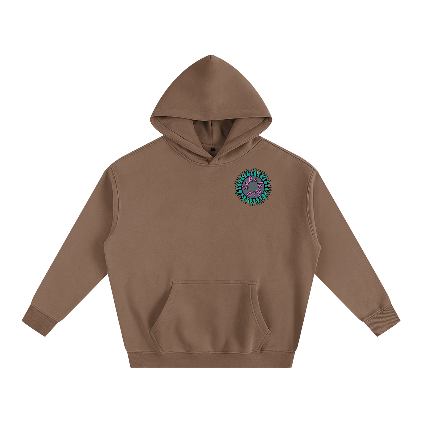 SaRaToNiN BrOwN/PiNk Oversized Fleeced Hoodie