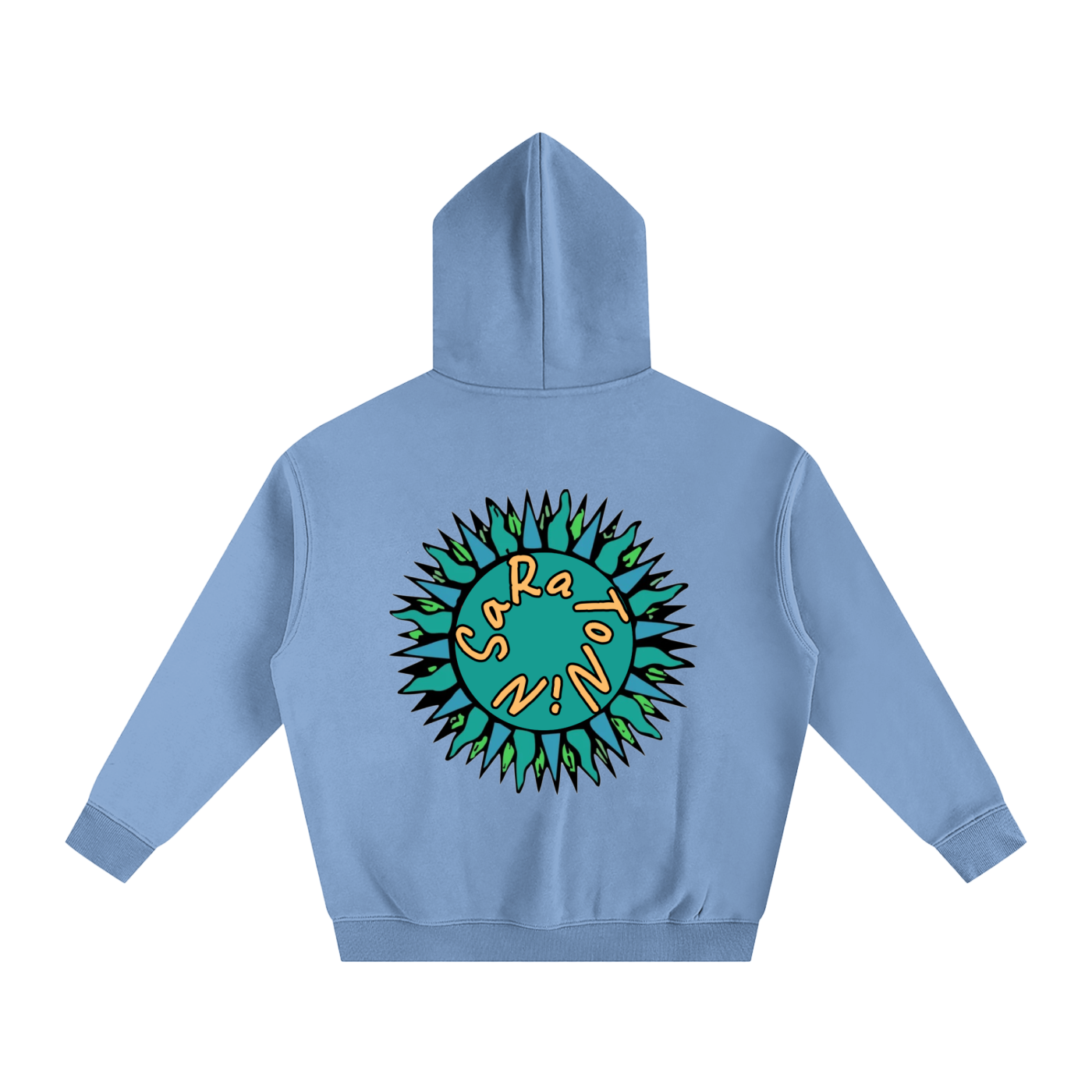 SaRaToNiN BaBy bLuE/oRaNgE Oversized Fleeced Hoodie