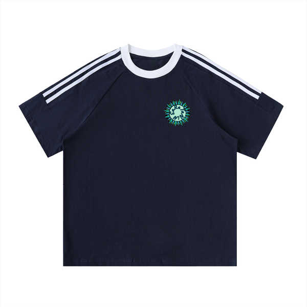SaRaToNiN MiNt/LiGhT bLuE cReWNeCk Cotton T-Shirt