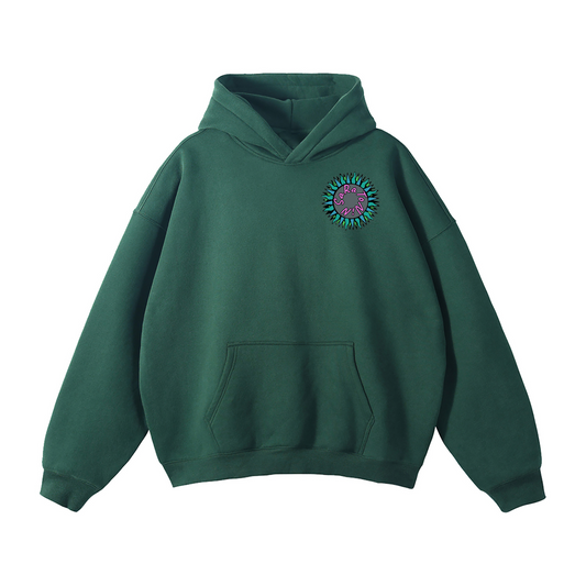 SaRaToNiN FoReSt gReeN/PiNk Oversized Fleeced Hoodie