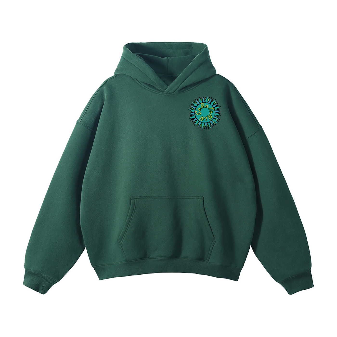 SaRaToNiN FoReSt gReeN/LiMe Oversized Fleeced Hoodie