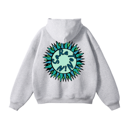 SaRaToNiN LiGhT gRaY/MiNt Oversized Fleeced Hoodie