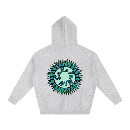 SaRaToNiN LiGhT gRaY/MiNt Oversized Fleeced Hoodie
