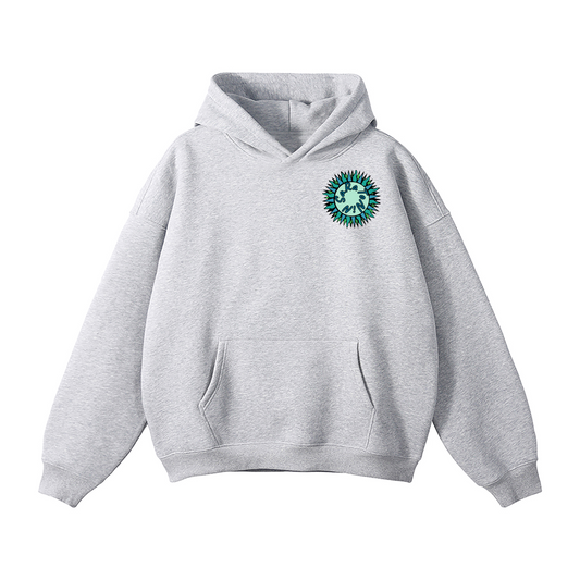 SaRaToNiN LiGhT gRaY/MiNt Oversized Fleeced Hoodie
