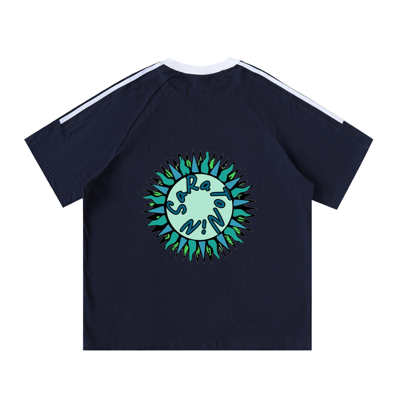 SaRaToNiN MiNt/LiGhT bLuE cReWNeCk Cotton T-Shirt