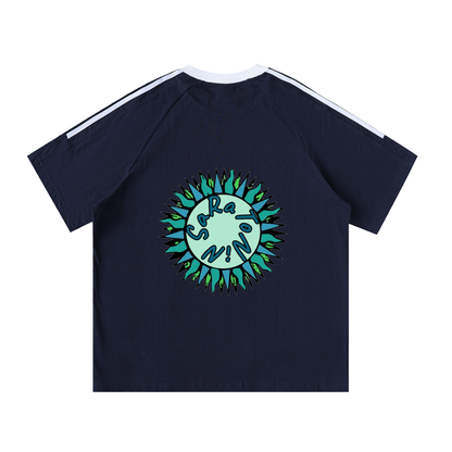 SaRaToNiN MiNt/LiGhT bLuE cReWNeCk Cotton T-Shirt