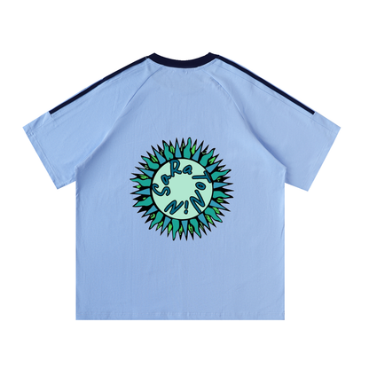 SaRaToNiN MiNt/LiGhT bLuE cReWNeCk Cotton T-Shirt