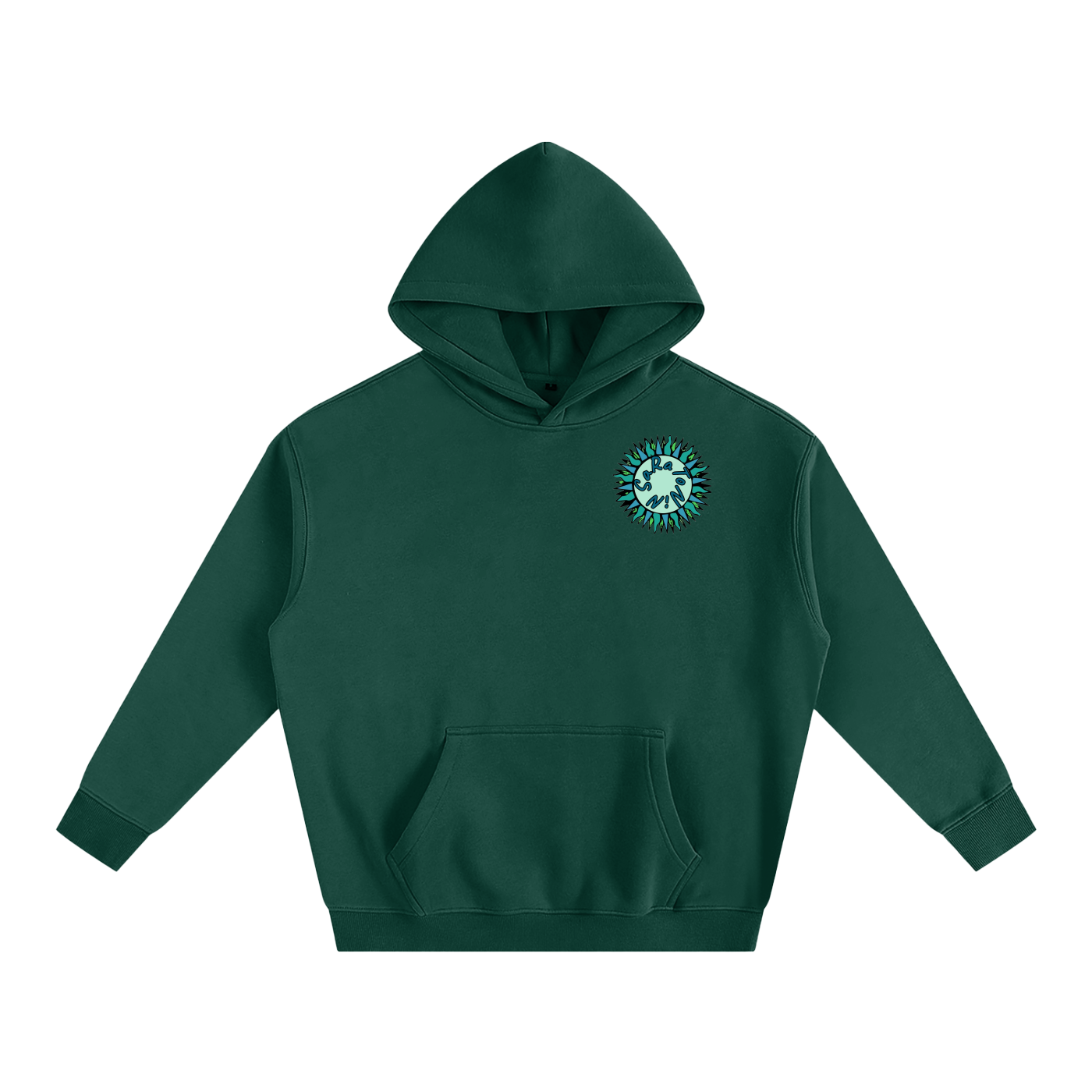 SaRaToNiN FoReSt gReeN/MiNt Oversized Fleeced Hoodie