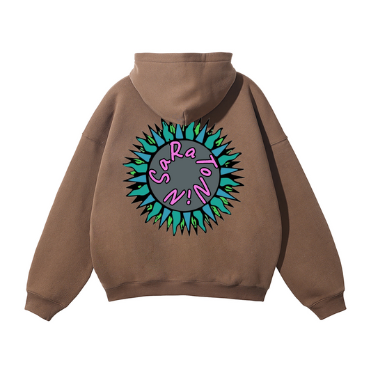 SaRaToNiN BrOwN/PiNk                                                    Oversized Fleeced Hoodie