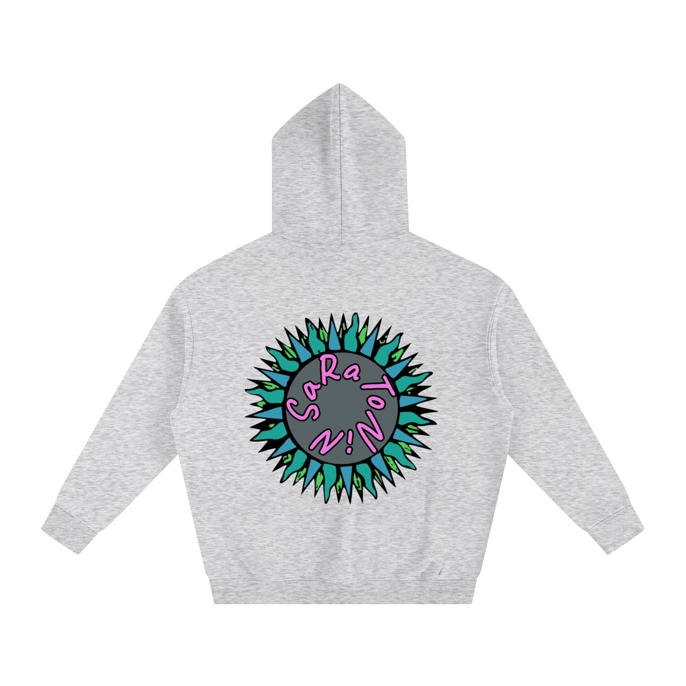 SaRaToNiN LiGhT gRaY/PiNk Oversized Fleeced Hoodie