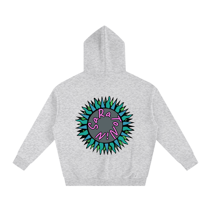 SaRaToNiN LiGhT gRaY/PiNk Oversized Fleeced Hoodie