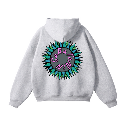 SaRaToNiN LiGhT gRaY/PiNk Oversized Fleeced Hoodie