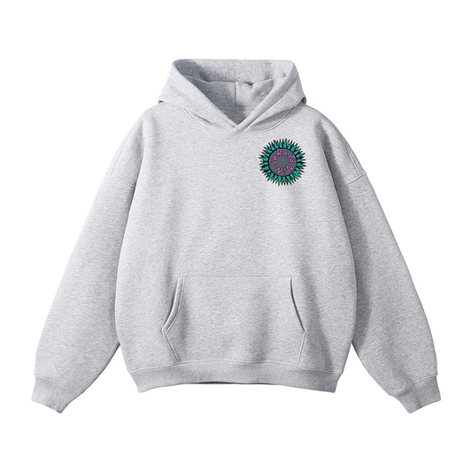 SaRaToNiN LiGhT gRaY/PiNk Oversized Fleeced Hoodie
