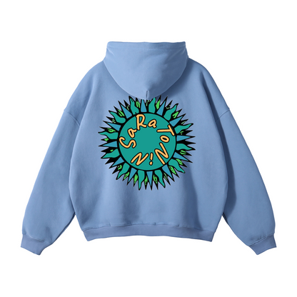 SaRaToNiN BaBy bLuE/oRaNgE Oversized Fleeced Hoodie