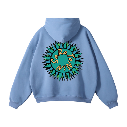 SaRaToNiN BaBy bLuE/oRaNgE Oversized Fleeced Hoodie