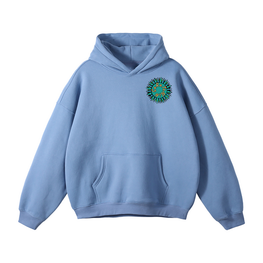 SaRaToNiN BaBy bLuE/oRaNgE Oversized Fleeced Hoodie