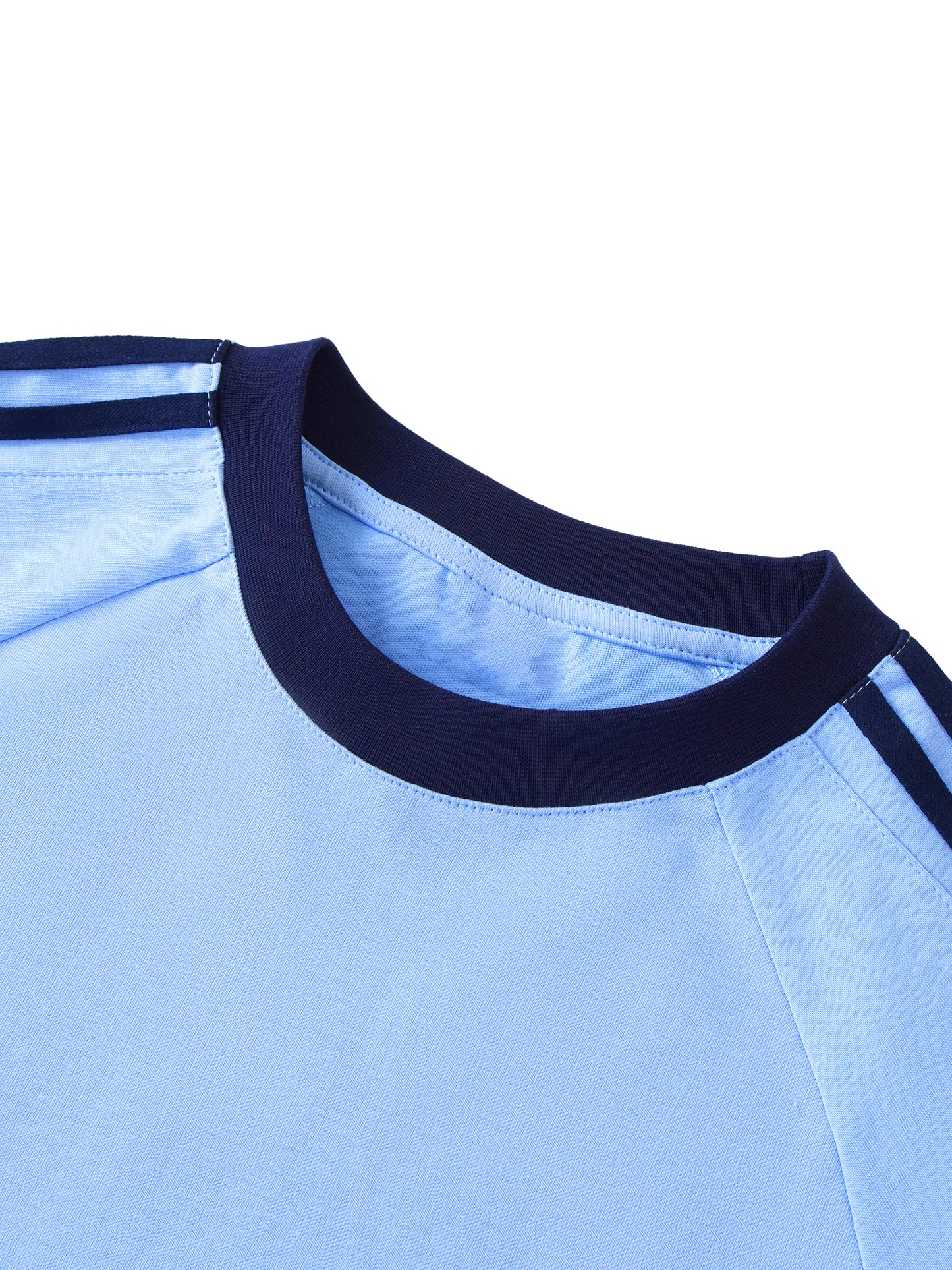 SaRaToNiN MiNt/LiGhT bLuE cReWNeCk Cotton T-Shirt